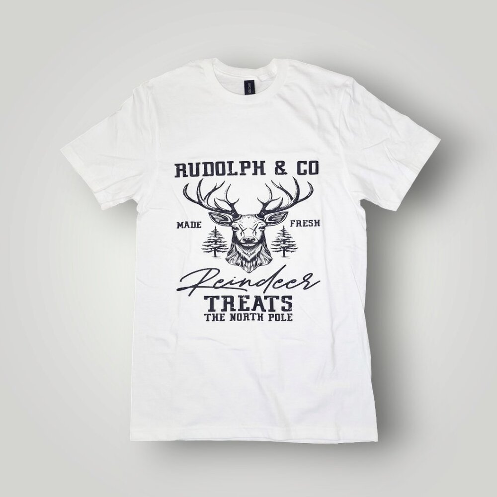Rudolph & Co. T-Shirt, White, Size Small